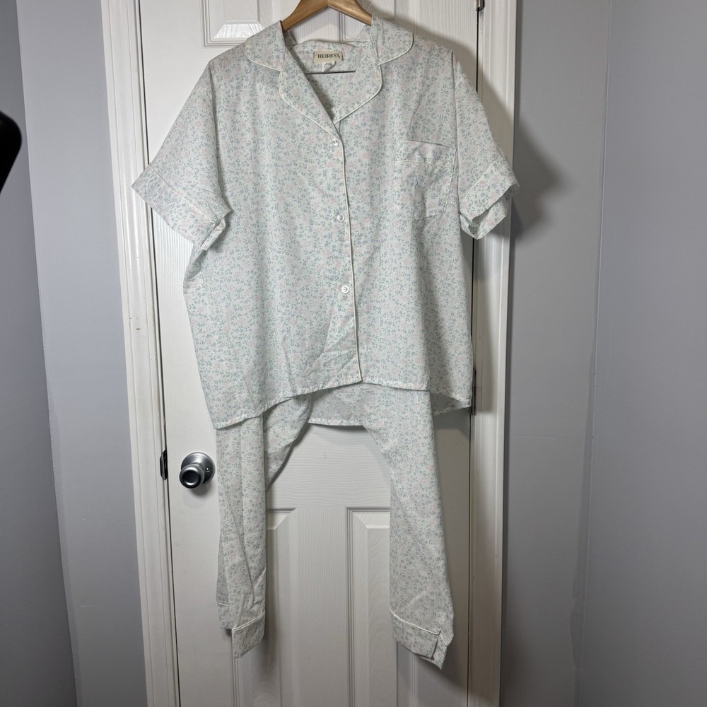 NWOT Vintage Heiress Womens Pajama Set Size 46 Pajamas Grannycore Granny Grandma